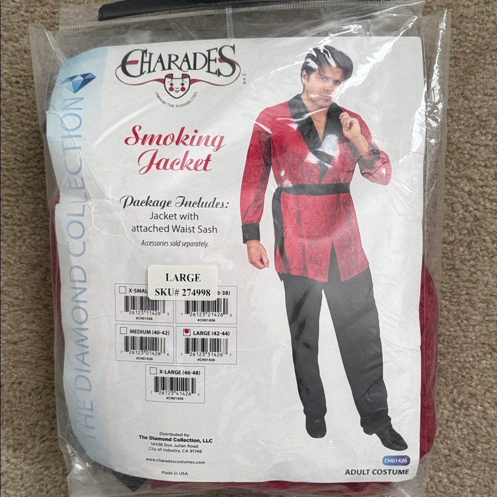 Charades Red Smoking Jacket for Men